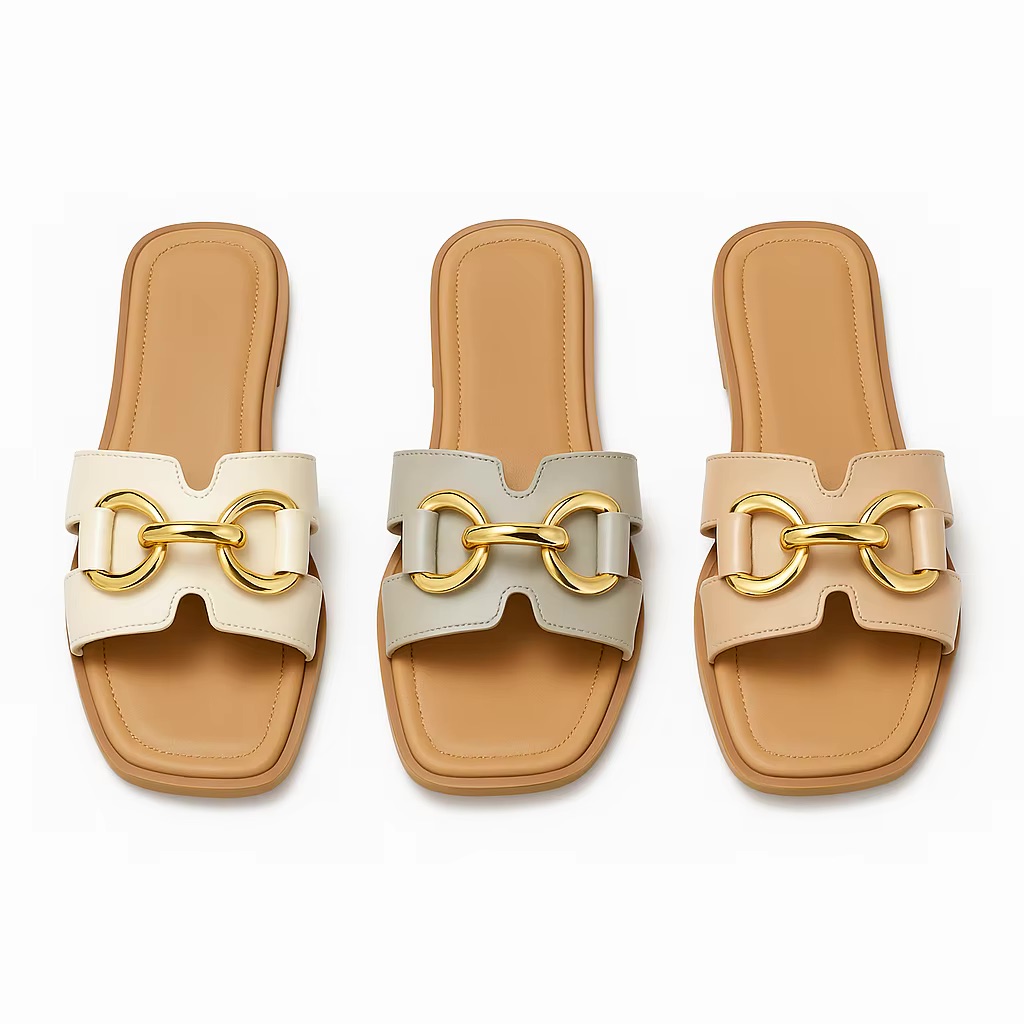 Gold Chain Summer Slippers